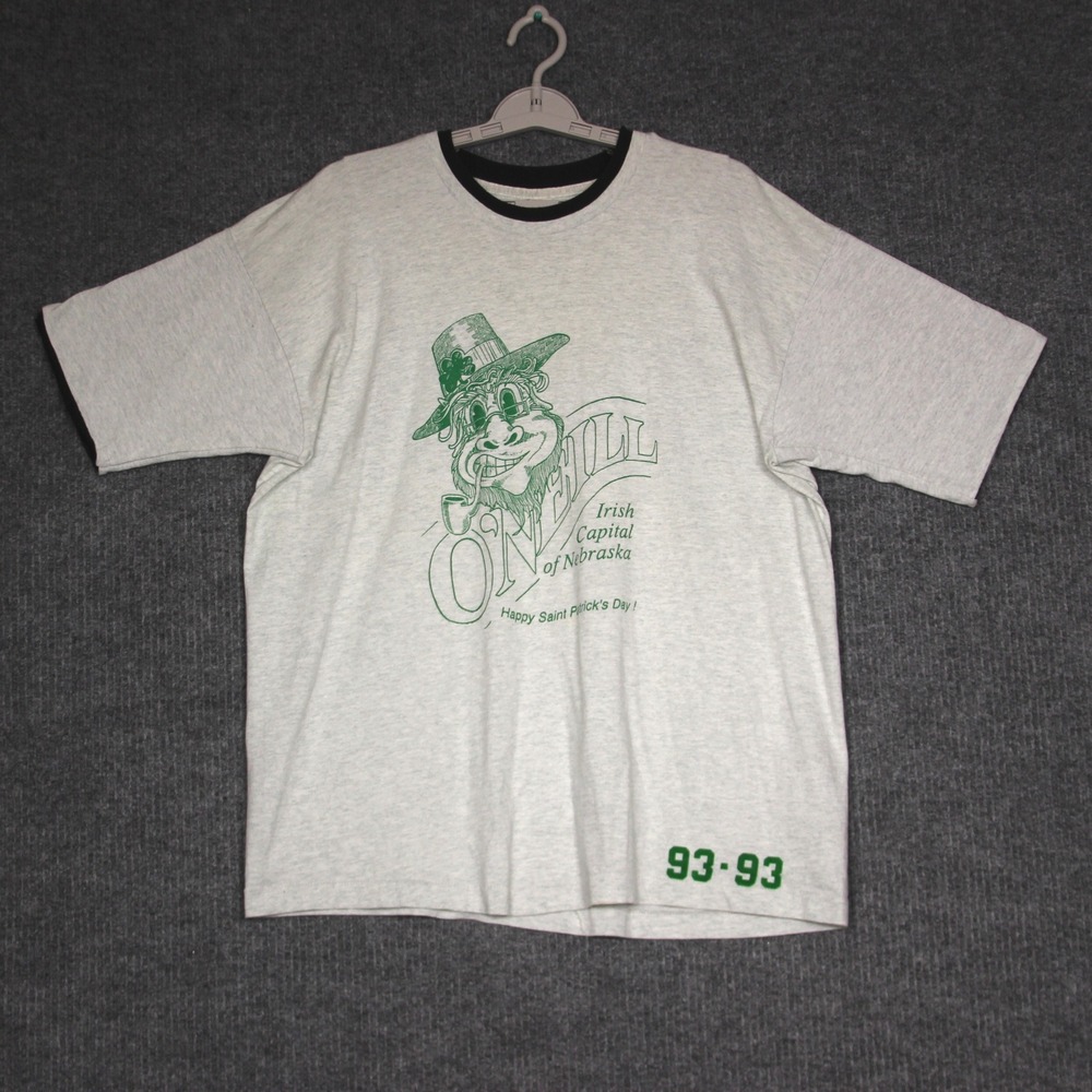Vintage 93-93 Fruit of the Loom Nebraska Irish St Patricks Day T Shirt Mens‎ XL